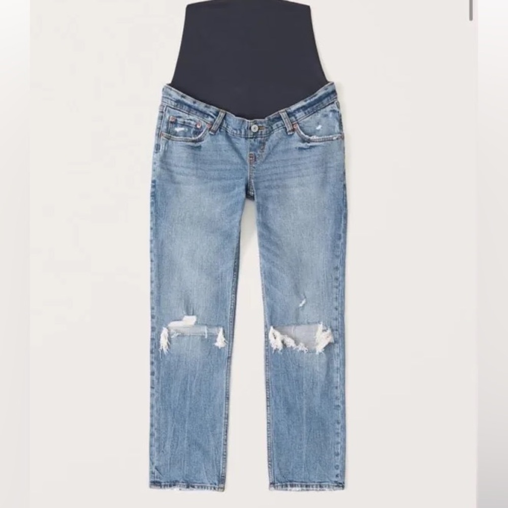 Abercrombie & Fitch The Ankle straight distressed maternity jeans